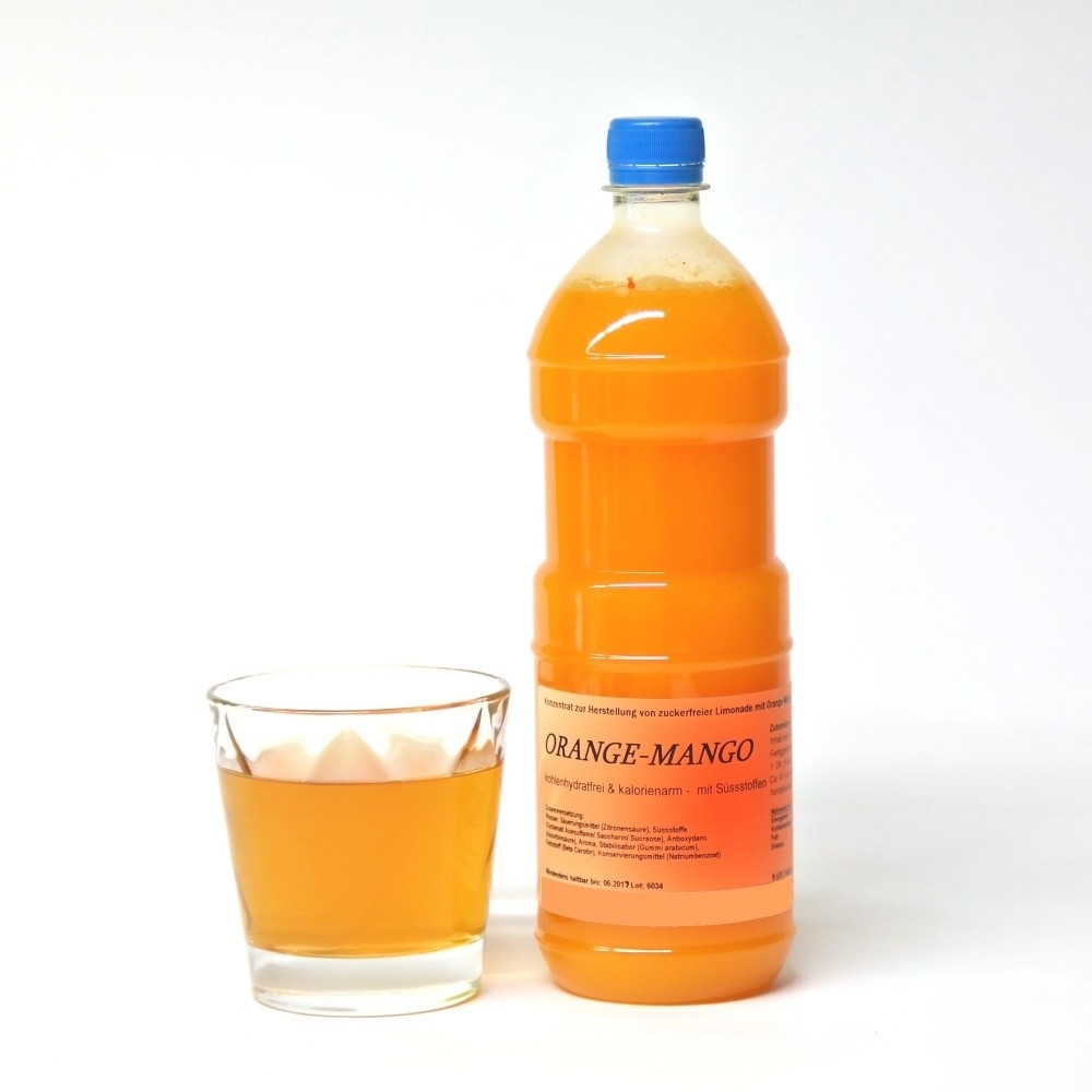 Zuckerfreier Sirup mit Orange-Mango